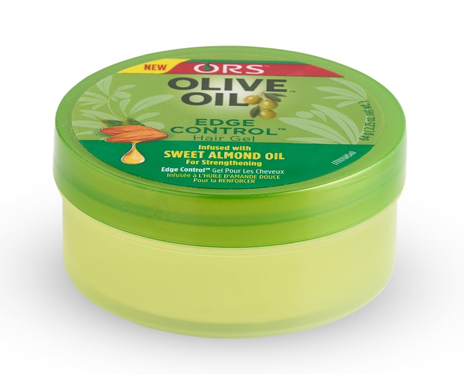 Olive Oil Edge Control Hair Gel with Sweet Almond Oil for Strengthening 2.25oz - Image 3
