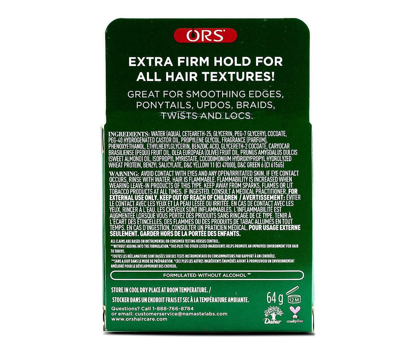 Olive Oil Edge Control Hair Gel with Sweet Almond Oil for Strengthening 2.25oz - Image 2
