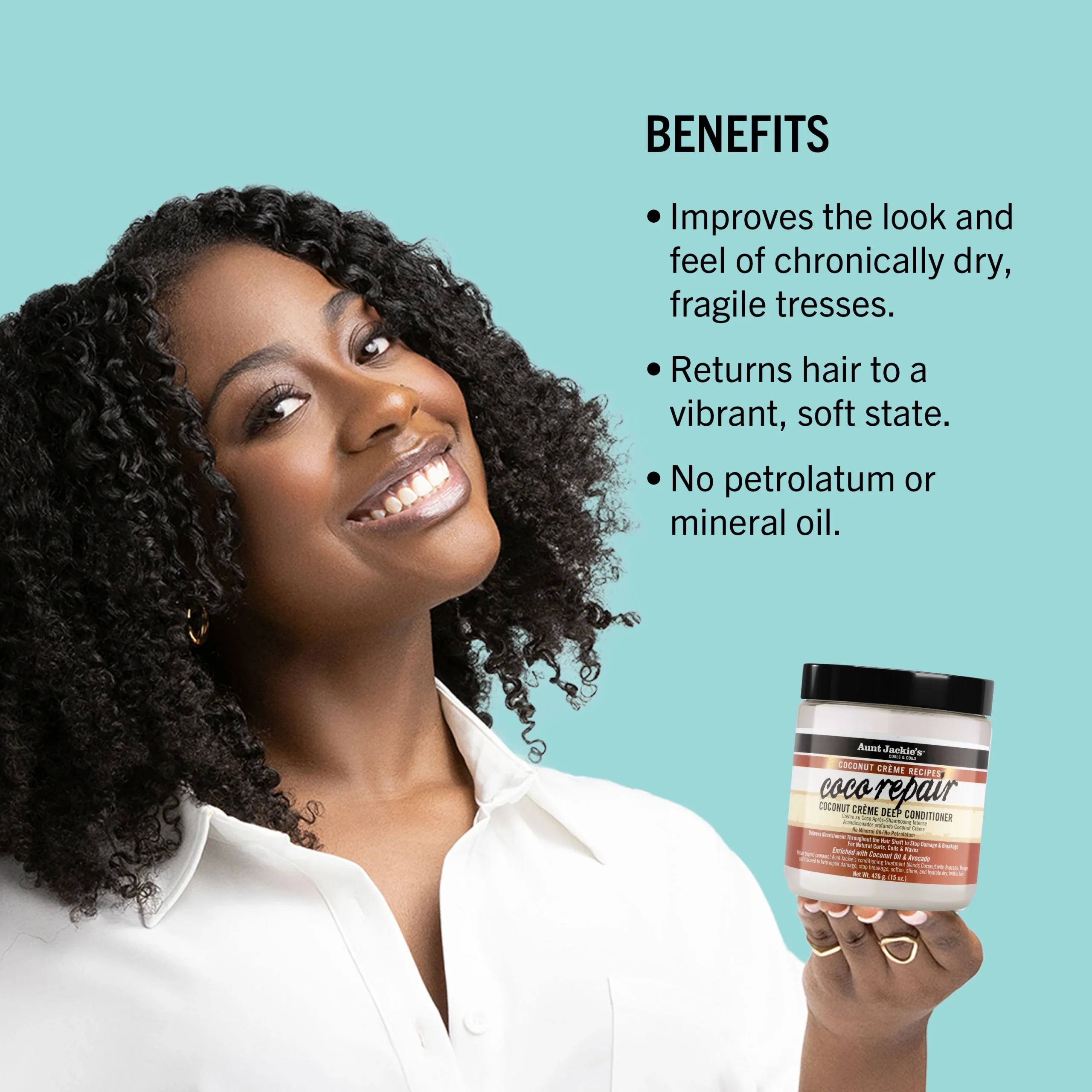 Aunt Jackie's Coco Repair Coconut Creme Deep Conditioner – 15oz - Image 3